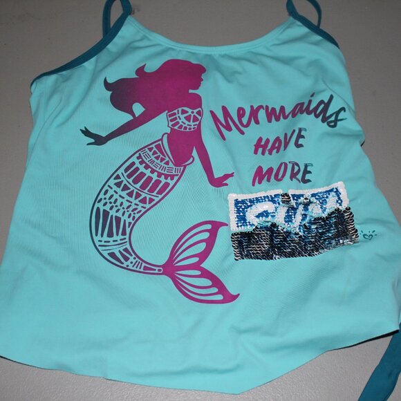 Blue & Purple 2 Pcs Justice Tankini Swimsuit Size 14 - Picture 3 of 13